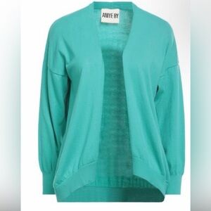 ANIYE BY Woman Cardigan Turquoise Size Medium 100% Cotton In Blue made in Italy